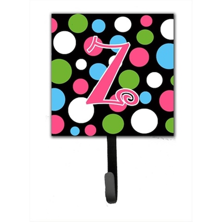Carolines Treasures 4.25 x 6 in. Letter Z Initial Monogram Polkadots and Pink Leash Or Key Hook CJ1038-ZSH4